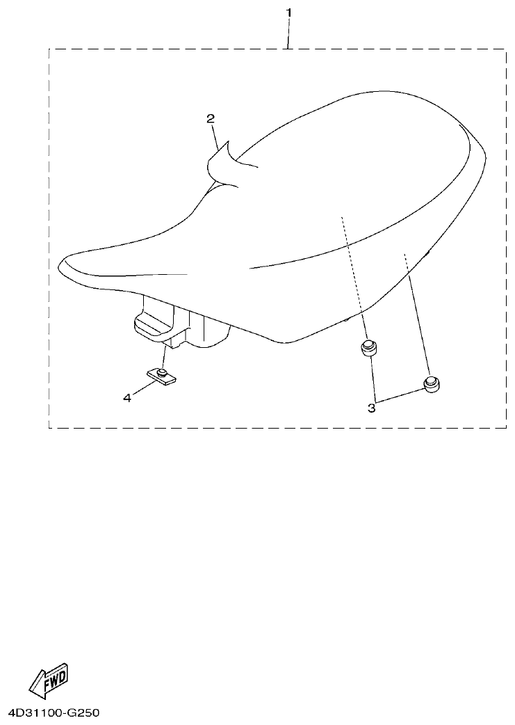 Yamaha 250RAP SEAT parts diagram